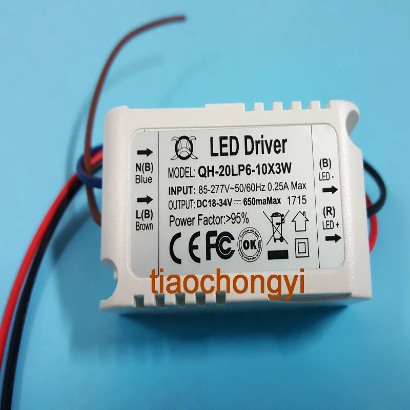 

Constant Current Driver for 6-10pcs 3W High Power LED in series,6-10x3w 650mA TS