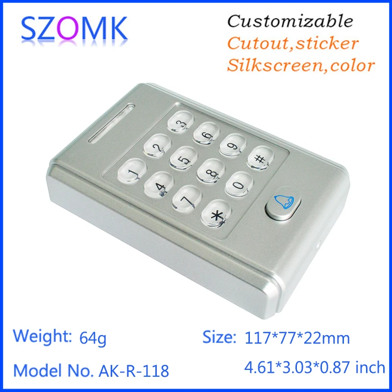 

10Pcs117*77*22mm door alarm system plastic electrical case silver plastic instrument housing project box szomk pcs enclosure