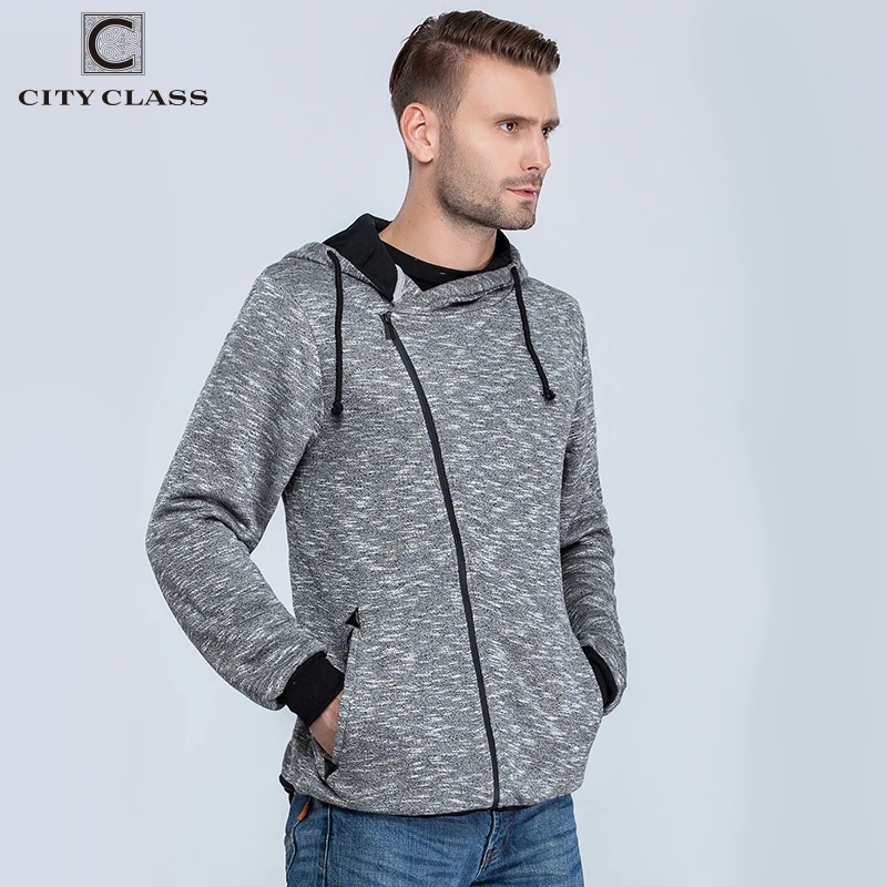 CITY CLASS Spring Autumn Mens Hoodies Sport Brand Logo Hip Hop Sweatshirts for Male Outerwear Hood Zipper Coat 2662