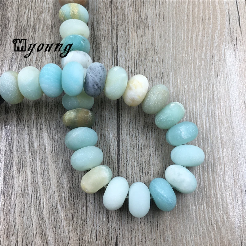 Matte Amazonite Abacus Beads,Natural Stone Rondelle Beads For Jewelry Making, 5Strands/Lot  MY0004