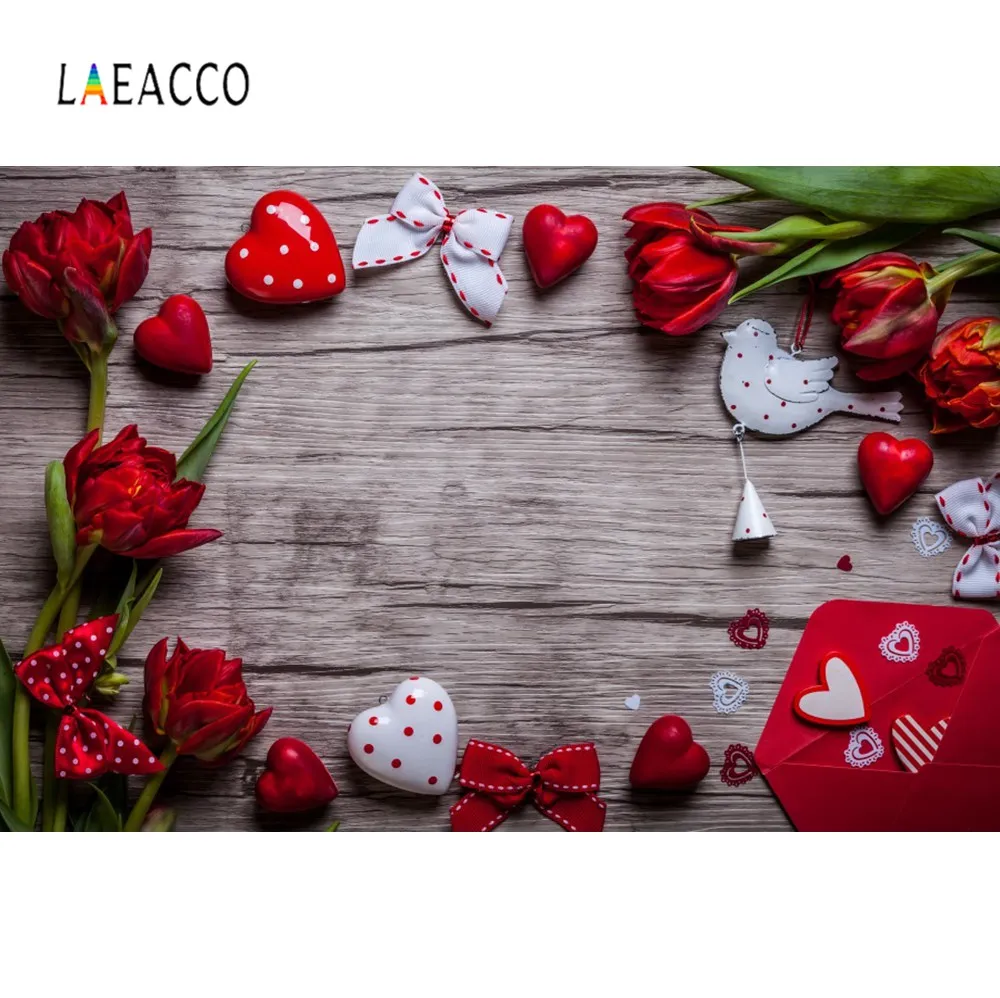 

Laeacco Wooden Board Blossom Flower Rose Bauble Doll Valentine's Day Baby Photographic Backgrounds Photo Backdrops Photo Studio