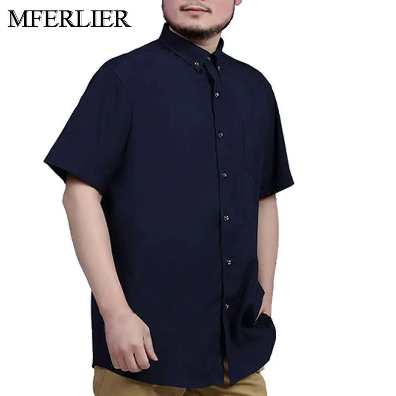 

Summer shirts men 5XL 6XL 7XL 8XL Cotton Bust 149cm short sleeve Loose Plus size Casual men shirts 5 colors