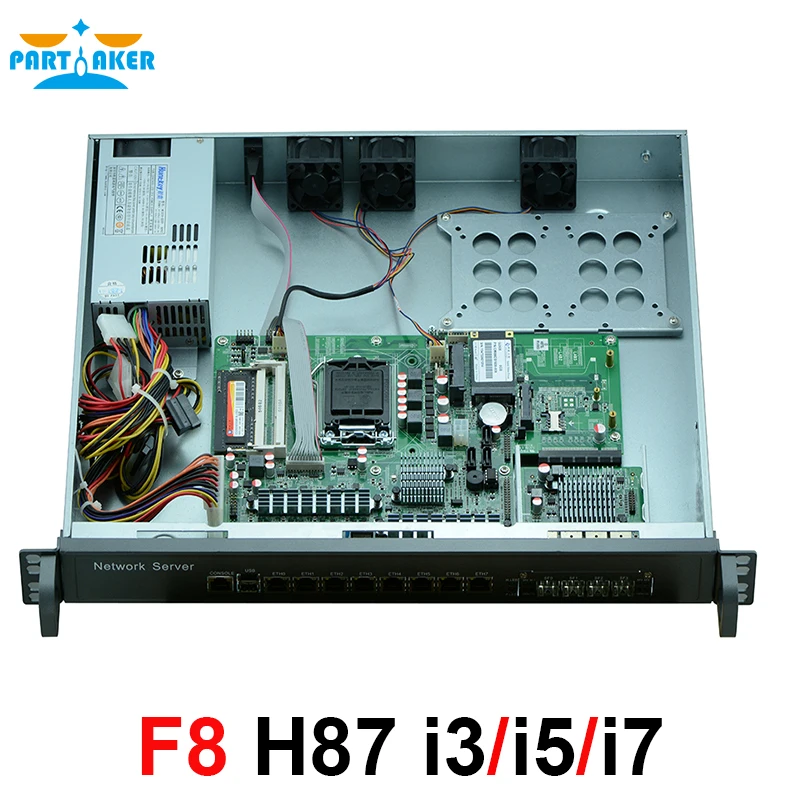 Network Security Server 1U Firewall Apparaat Pc Met 8 Poorten Gigabit Lan 4 Spf Intel Core I5 4430 3.2Ghz mikrotik Pfsense Ros