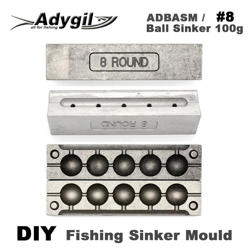 Molde plomos Adygil ADBASM – Bolas pesca 5 cavidades - imagen 4
