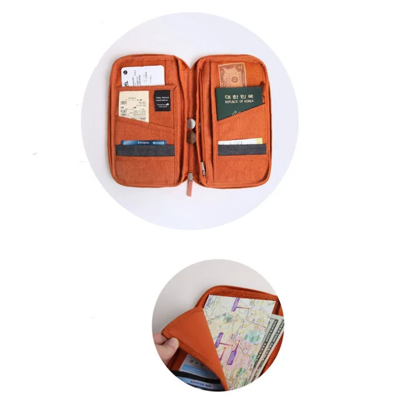 Travel Wallet Passport Credit Card Holder Organizer Cash Holder Document Bag Multifunction Purse Travel Pack Clutch Storage Bag