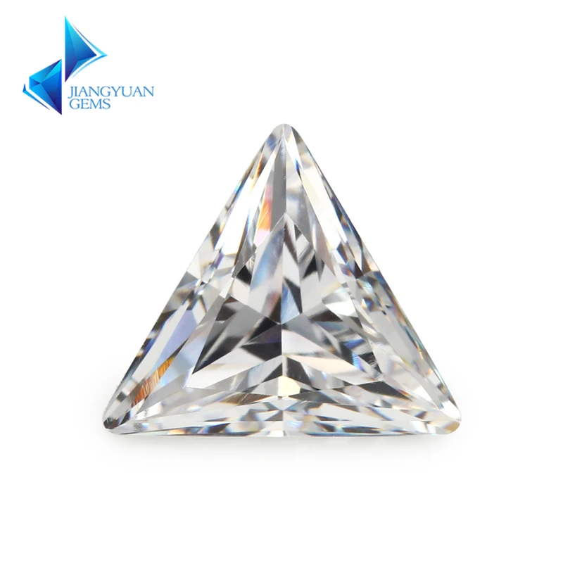 

3x3~10x10mm Triangle Shape 5A White CZ Stone Zircon Synthetic Gems Cubic Zirconia For Jewelry