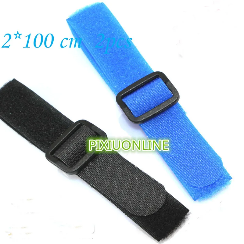 2PCS/LOT YT1142B Buckle Magic Tape Strap Black  Cable Tie Wide 2 cm Length 100 cm Free Shipping Sell at a Loss  Nylon strap