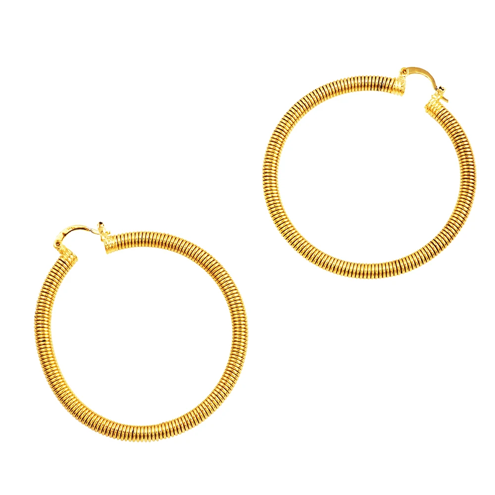 Ethlyn  Big Gold Hoop Earrings ethiopia Jewelry Trendy Fashion Pattern Circle Inverted mold Earrings For Women Jewelry E039