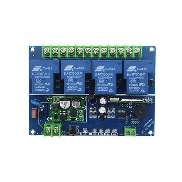 Interruptor de Control remoto inalámbrico, transmisor + receptor, 315/433 MHZ/lámpara/ventana/puertas de garaje, cc 12V 24V 36V 48V 4CH 30A RF