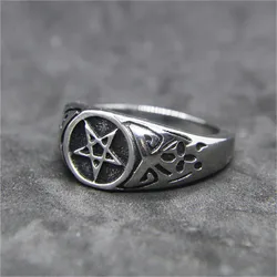 Rany&Roy Brand Dropship Unisex Pentagram Ring 316L Stainless Steel Jewelry Band Party Ring