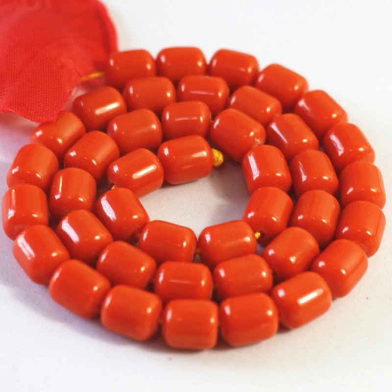 Orange red resin beeswax fashion 8*9mm 9*11mm 10*13mm barrel rice fit diy necklace bracelet loose beads jewels making 15inch B69