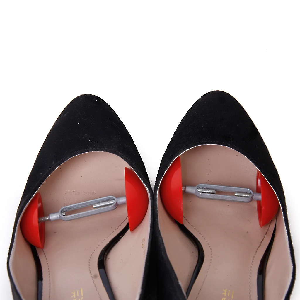 Extenseur de chaussures pour hommes et femmes, 1 paire de Mini arbres à chaussures, extenseur de largeur réglable, rouge, paquet de 2