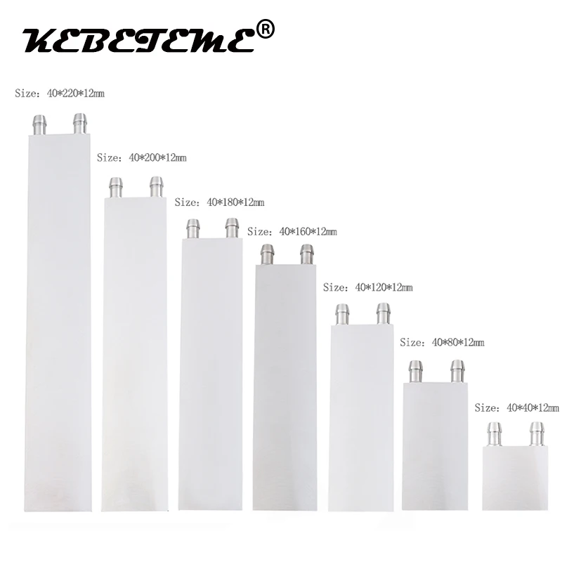 범용 수냉 방열판 블록 워터 블록 액체 쿨러, PC CPU GPU SB 노스 브릿지 스크류용, 40mm x 40mm, 80mm, 120mm, 200mm