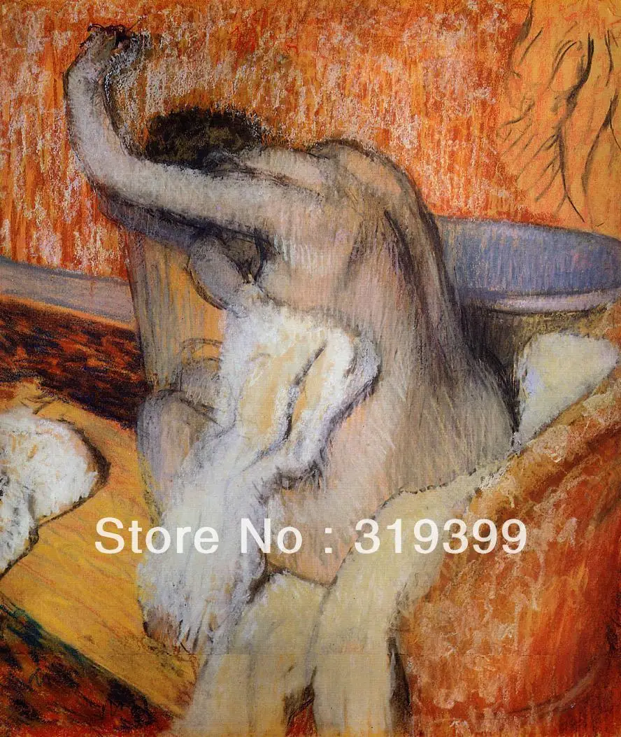 

Oil Painting Reproduction on Linen Canvas,After the Bath Woman Dry Herself by edgar degas ,Free Fast Shipping,handmade