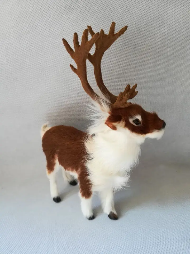 plastic&furs reindeer about 22x27cm model real life toy deer prop.home decoration Xmas gift b0585