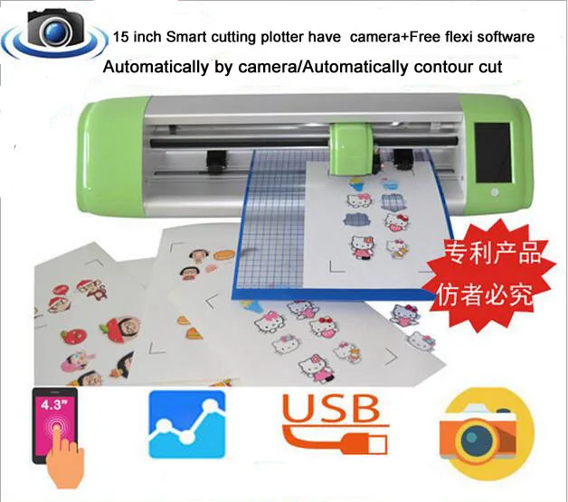 

New Desktop laser cutter machine with software Vinyl Cutter plotter with U Disk Connection camera/wifi