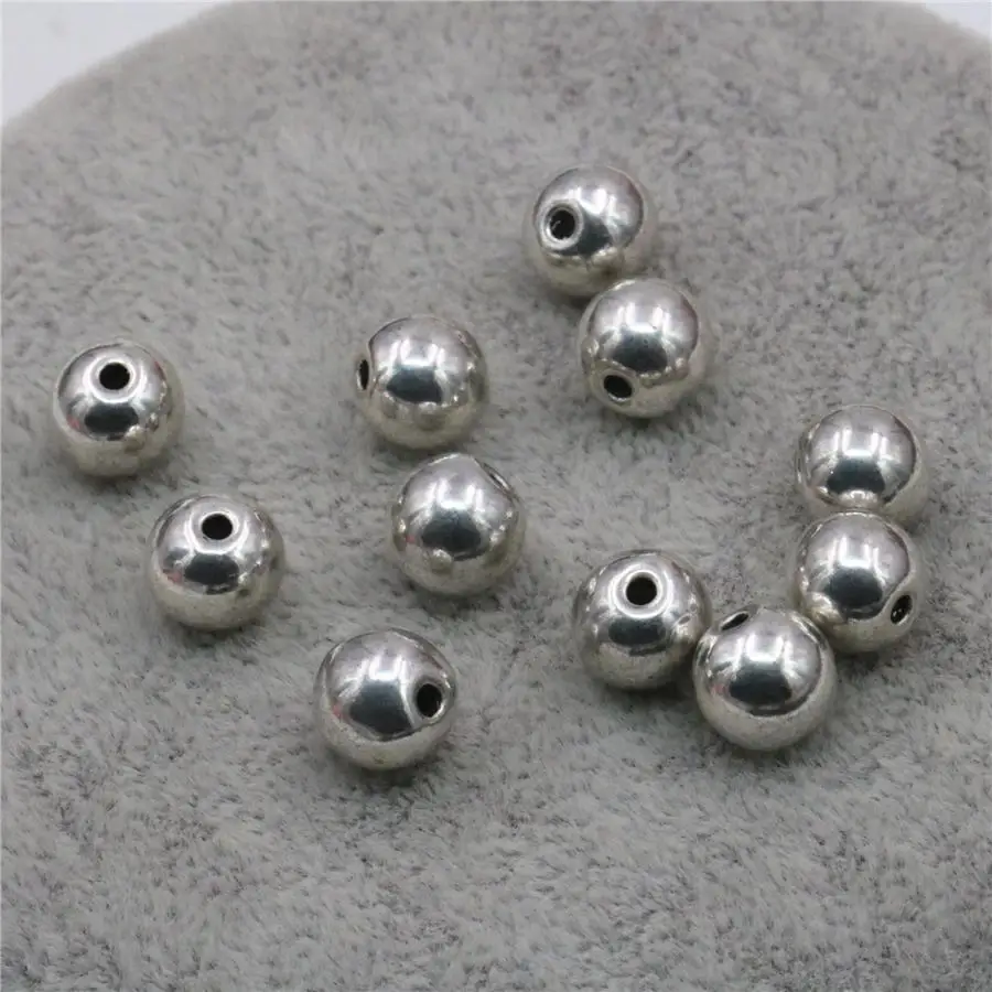 

10PCS 8mm Accessory Carved Round Spacers Copper DIY Finding Lucky Loose Beads Ball Craft Women Girls Jewelry Making Design Metal