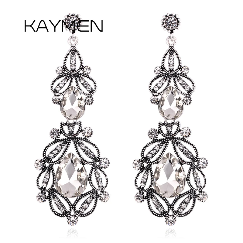 New Arrival Statement Vintage Earrings for Women Rhinestones and Crystal Large Size Exaggerate Eardrop Ear-ring Fashion Jewelry