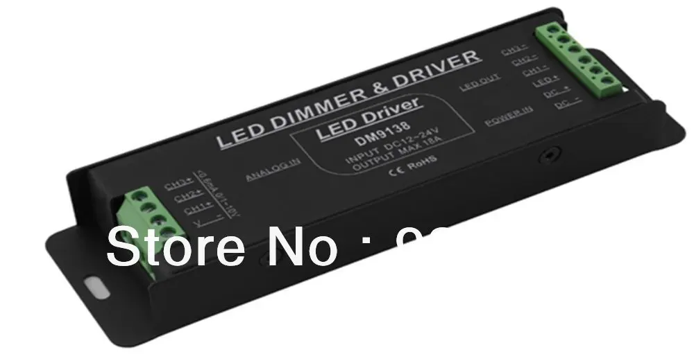 

0/1-10V 0-10V LED DIMMER & LED DRIVER Constant Voltage 3 Channels Input DC12 to 24V Single CH <6A Max output432W Model:DM9138