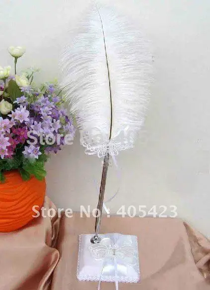 Butterfly Rhinestone ostrich feather pen / brush / pen / wedding supplies