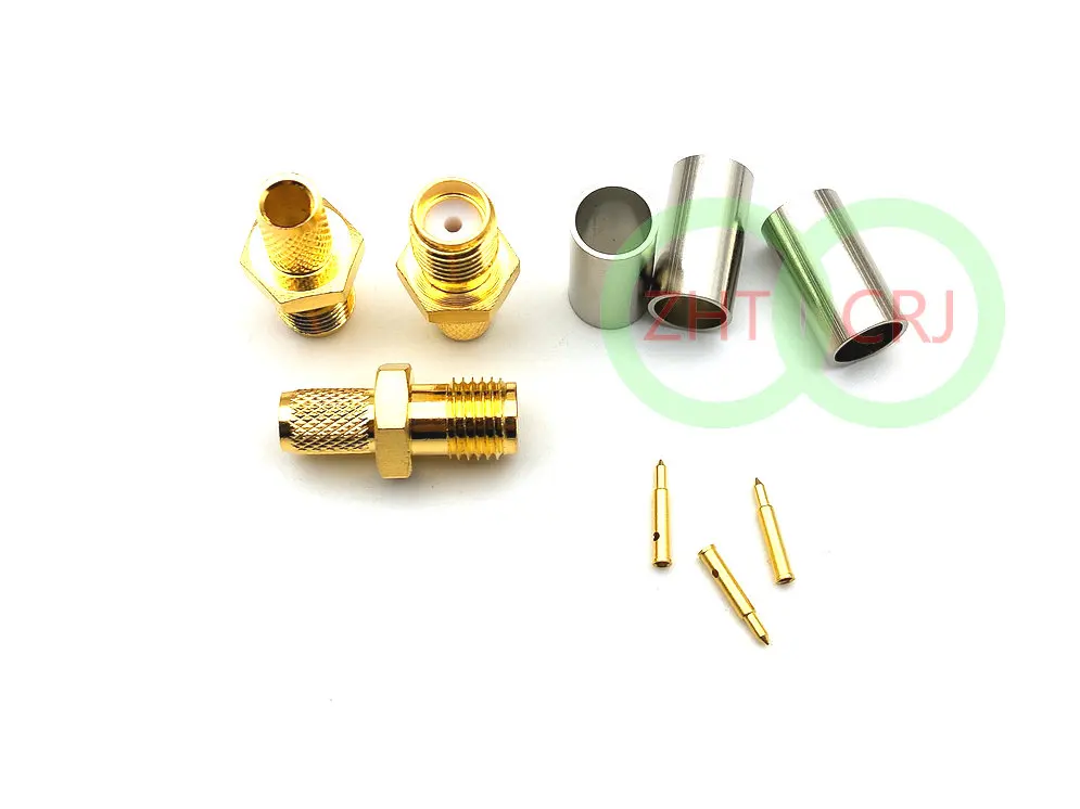 Imagem -03 - Latão Sma Conector para Cabo Crimp Lmr195rg58rg400rg142 Atacado