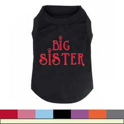 Red BIG SISTER Printed Pet Puppy Clothes Shirts Tee Clothes T Shirts for Small Medium Large