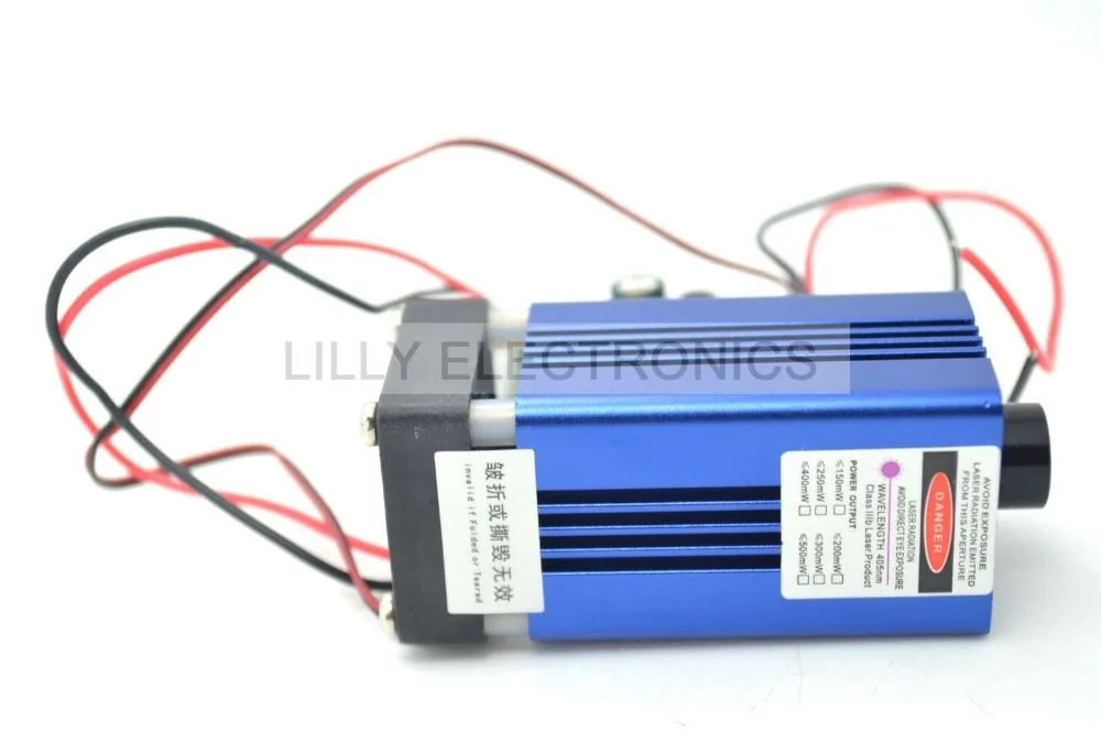 405nm 400 mW Violeta/Roxo Laser Dot Módulo 12 V + TTL + Fan Cooling-Working Longo