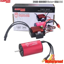 Superare Hobby 2440 4000kv Brushless Motor + 35A Brushless Regolatore di Velocità ESC Impermeabile 2S Per 1/16 RC Auto