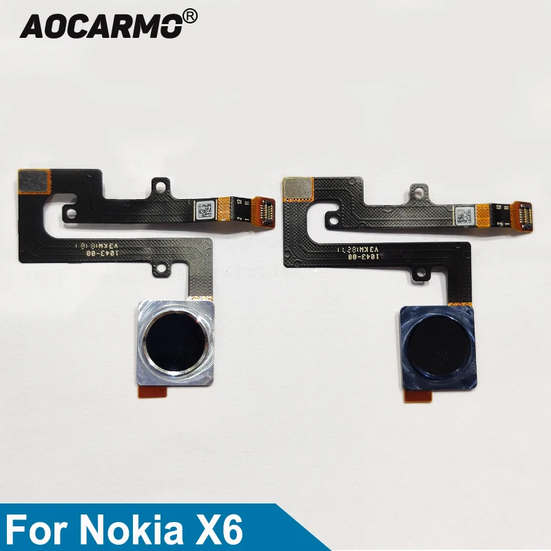 Aocarmo For Nokia X6/ 6.1 Plus TA-1099/1103 Fingerprint Sensor Button Flex Cable Replacement