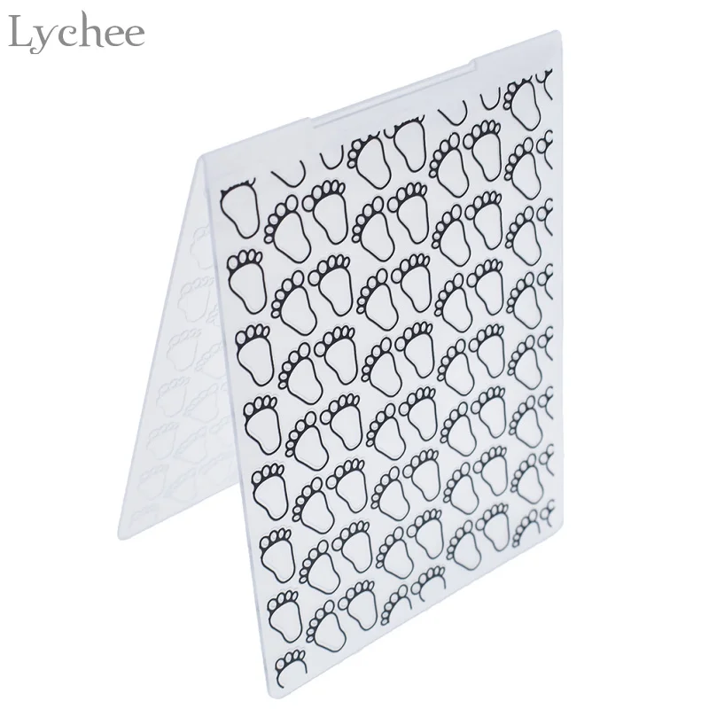 Lychee Footprint Pattern Plastic Embossing Folder For Scrapbook DIY Album Card Tool Plastic Template Stamping