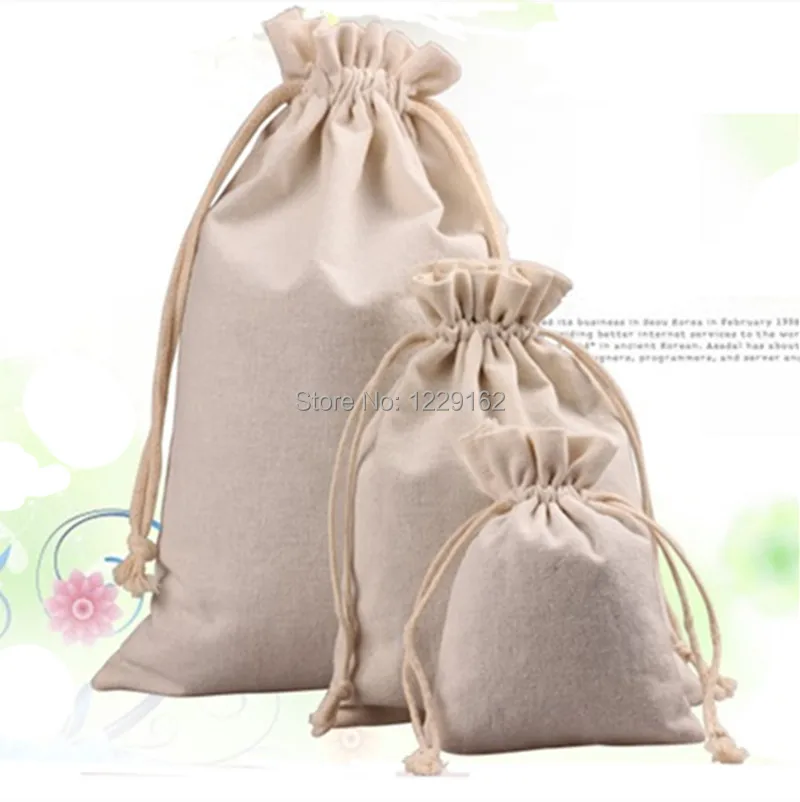 Customized Cotton drawstring bag (100pcs/lot) 15x20cm promotional bags pouch eco-friendly bag for packaging