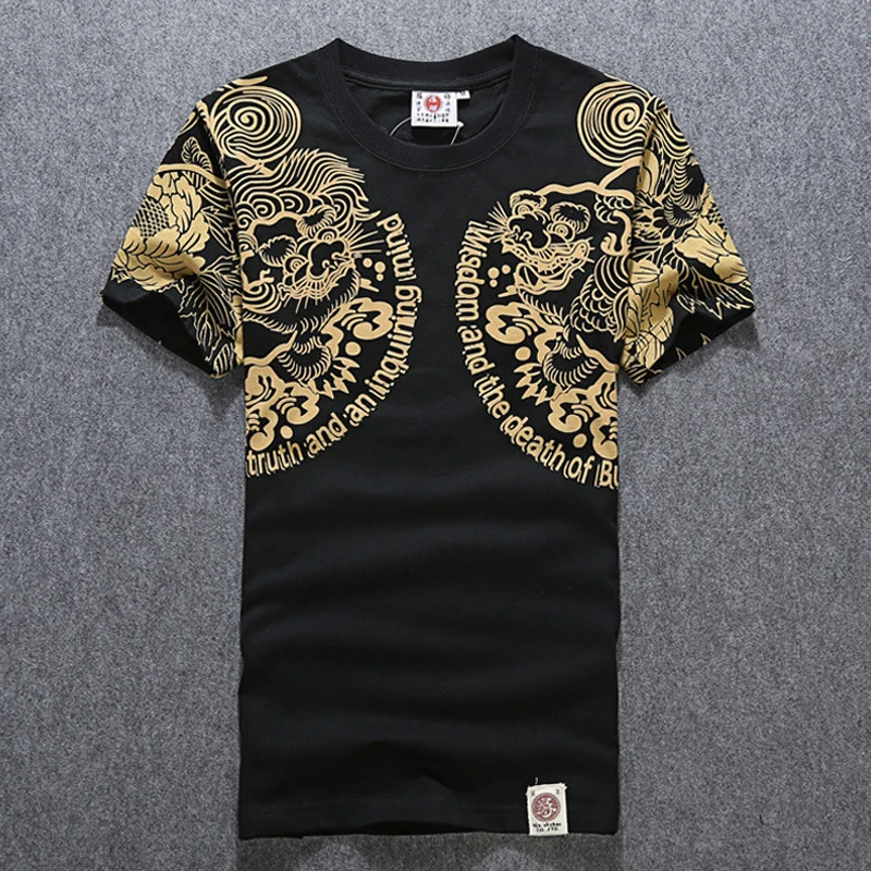 Supzoom New Arrival Top Fashion Homme Print O-neck Cotton Hip Hop Popular Logo Summer Lotus Tattoo Short Casual Tshirts Men