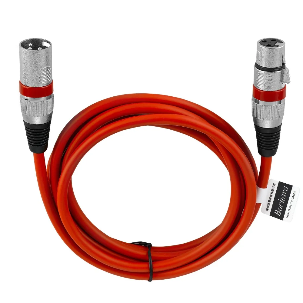 Bochara 3Pin kabel xlr męski na żeński M/F kabel Audio folia + pleciony ekranowany do mikser do mikrofonu wzmacniacz światło sceniczne 10Pack