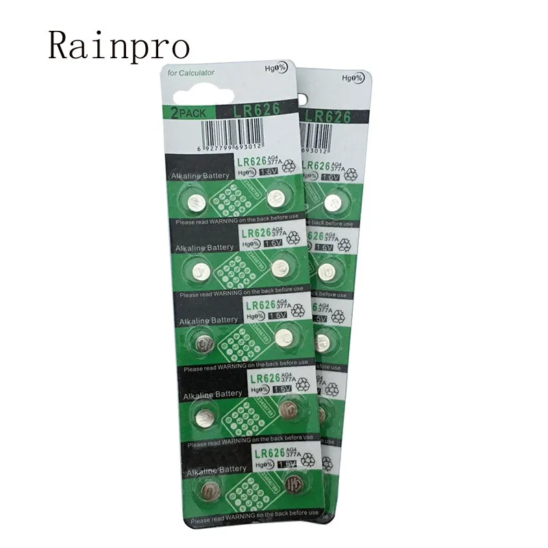 10PCS/lot 377 Battery AG4 LR626 377A 1.5V Alkaline Button Coin Cell Watch Batteries 6.8mm x 2.6mm for Watch Calculator Clock