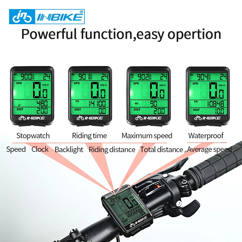 INBIKE Bicycle Computer Speedometer Waterproof Road Bike Odometers Watch LED Digital Wireless Wired MTB Cycling Bike Accessories