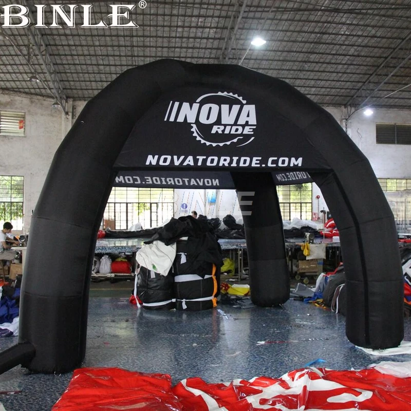 High quality simple cheap 4x4m black inflatable spider tent advertising dome with 4 removeable walls for outdoor event