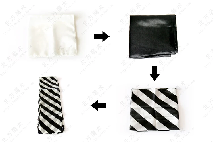 Zebra Silk Set (Black and White or Red And White) - Magic Trick,Silk & Cane Magic,Stage Magic Props,Illusions,Fun