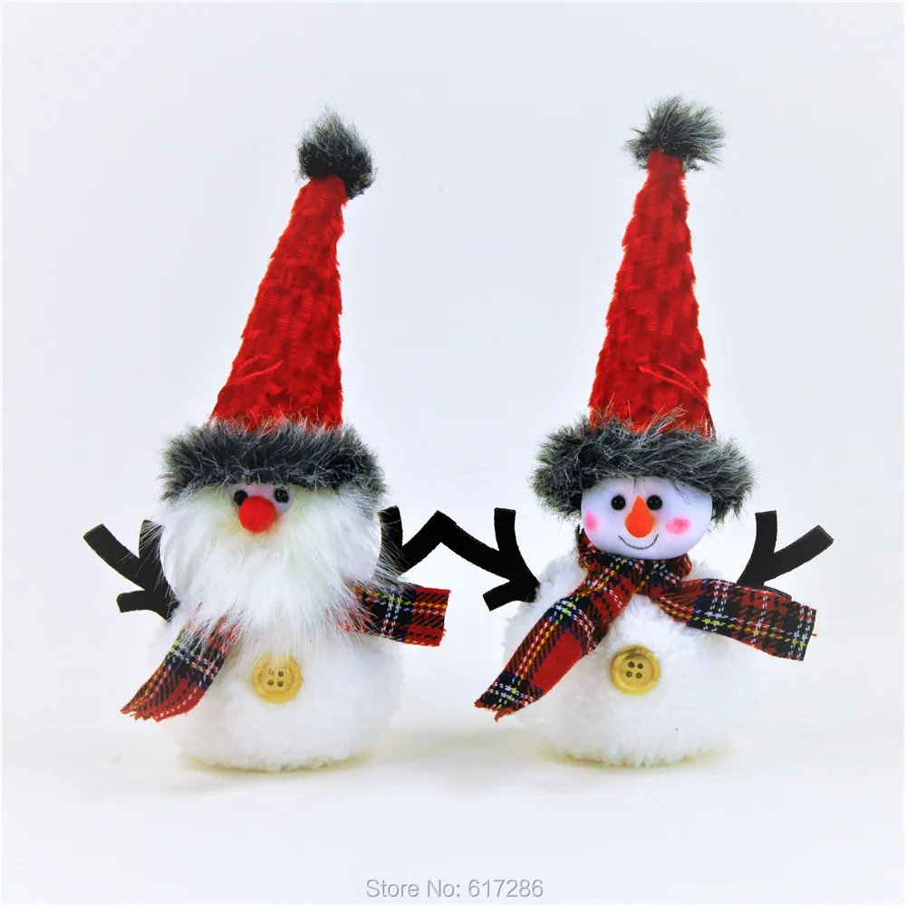 20 pcs lovely handicraft Christmas tree ornaments  Santa Claus and snowman 10cm High