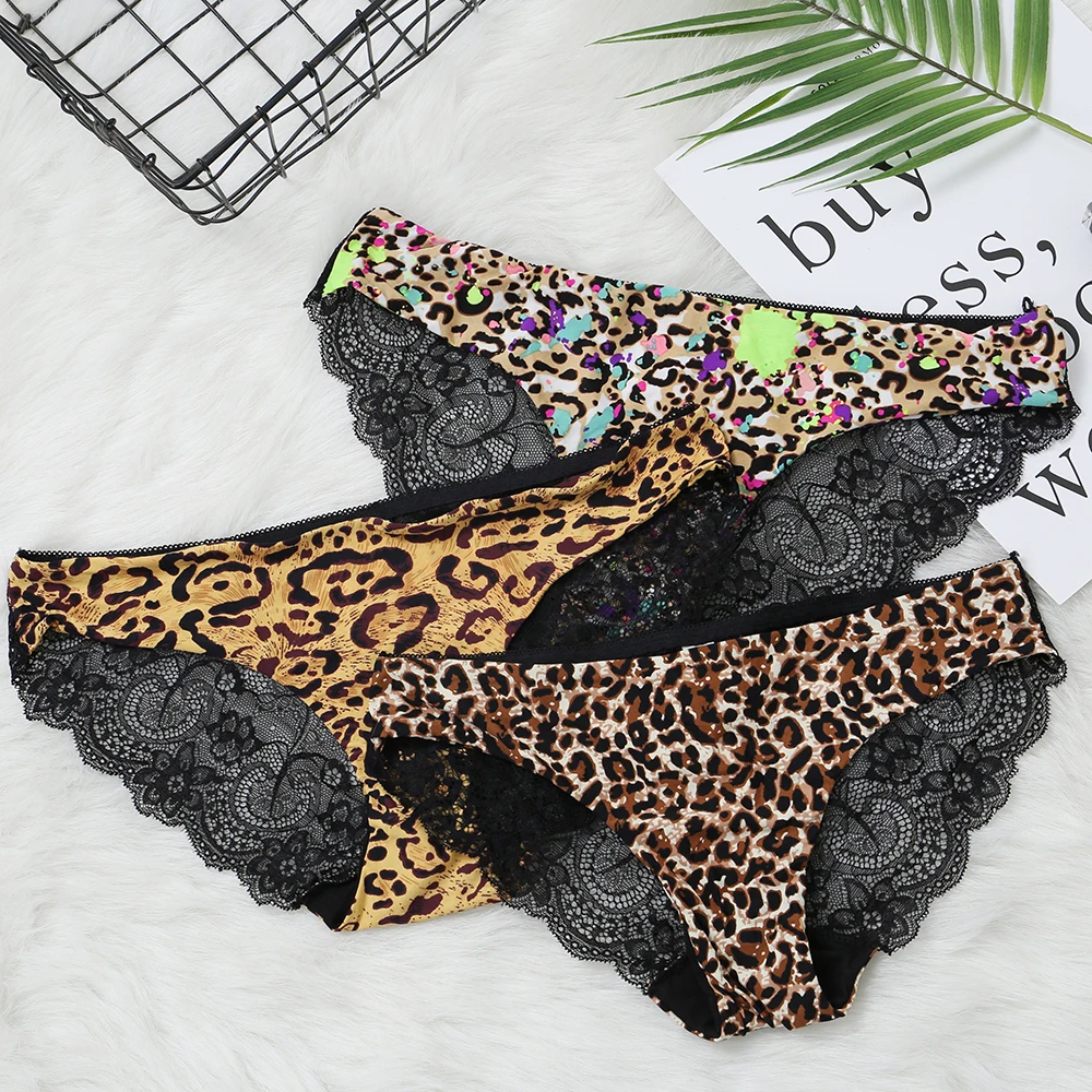 Sexy Lace Panties For Women Seamless Ultra-thin Underwear Leopard G String Women\'s Panties Intimates briefs