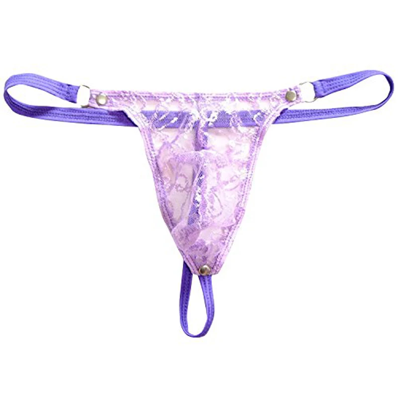 Tangas de encaje para hombre, ropa interior Sexy, Bikini transparente sin costuras, suspensorio gay, 2019