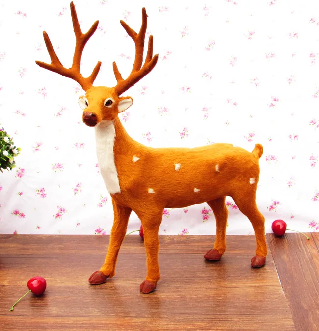 simulation animal large sika deer toy 35x26cm polyethylene & furs resin handicraft,Decoration gift h422