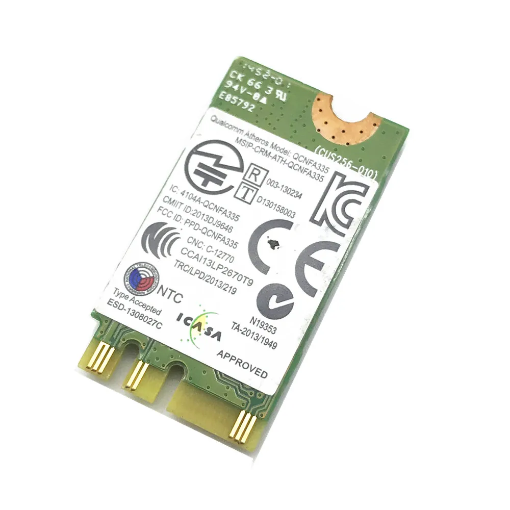 10pcs Dell DW1707 QCNFA335 WLAN WiFi 802.11 b/g/n + Bluetooth-compatible 4.0 NGFF Card VRC88 for 3340 E5250 3550 E7250 E7450