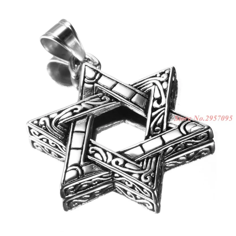 Collar con colgante grande de la Estrella de David para hombre, Color dorado y plateado, acero inoxidable 316L, alta calidad