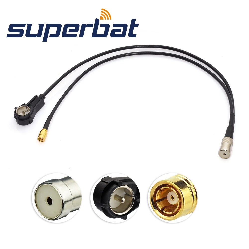 Superbat FM/AM to DAB Aerial Converter/Splitter ISO Adapter Cable RG174 30cm for USB Kenwood DAB+