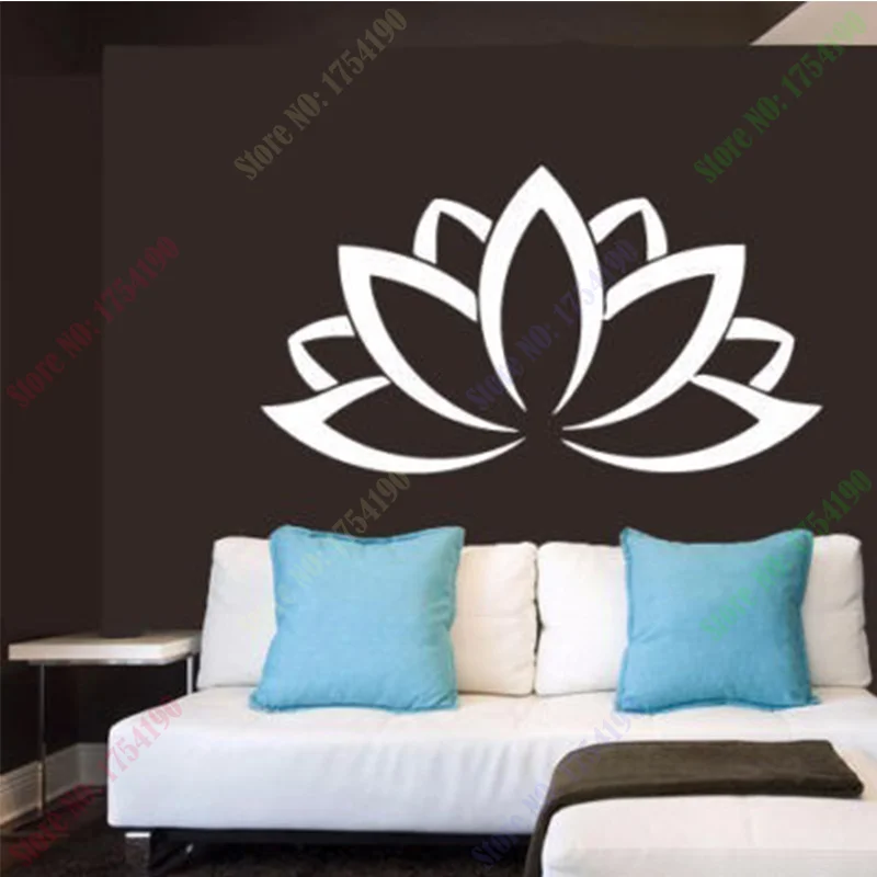 

Wall Vinyl Sticker Wall Decal Home Decor Lotus Sign Yoga Yin Yang Indian Buddha Ganesh Size 56x90cm
