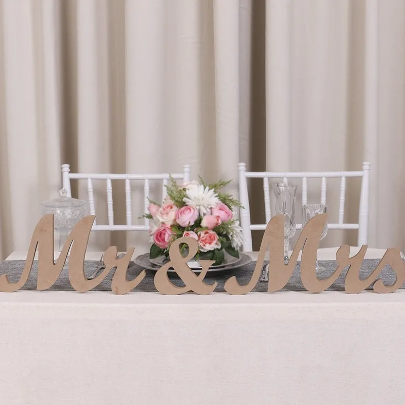 3pcs/lot Vintage Style Mr & Mrs Wooden Letters for Wedding Decoration, DIY Decor,Wedding Table Decoration