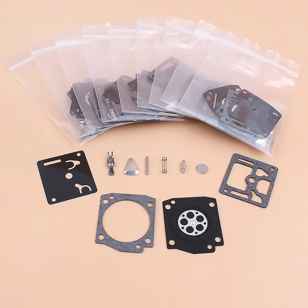 10 Pz/lotto Carburatore Carb Kit di Riparazione Fit HUSQVARNA 365 362 371 372 372XP Jonsered 2065 2165 Motosega Membrana Zama RB-31 RB31