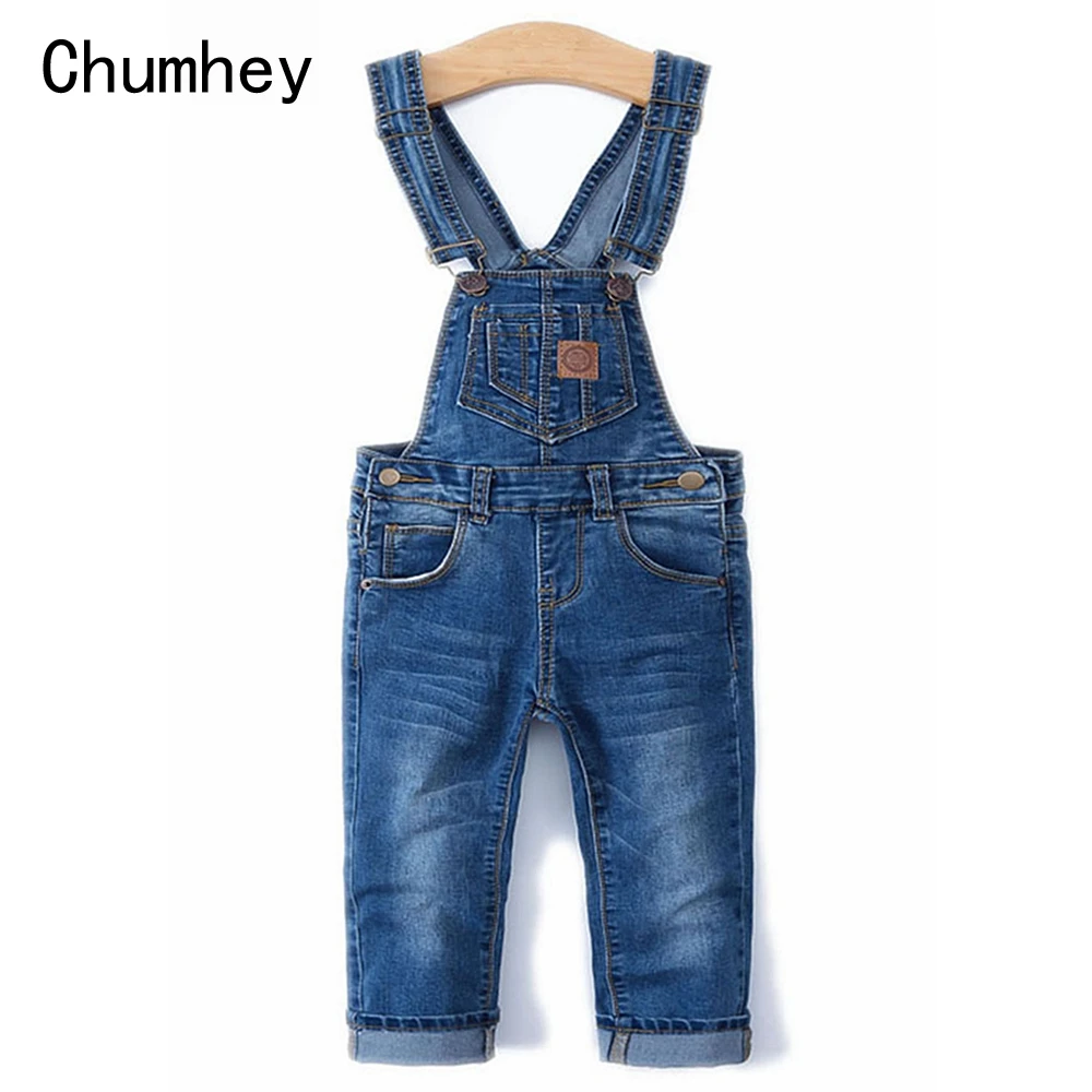 Chumhey 0-8Y Kids Overalls Baby Boys Girls Bib Suspender Jeans Soft Stretchy Denim Trousers Children Clothing Clothes Spring