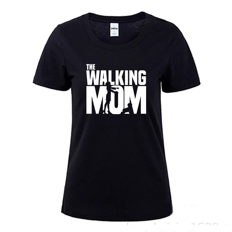 2022 New Funny The Walking Mom T Shirt Short Sleeve O-Neck Cotton Casual Mother\'s Day Gift T-shirt Woman Tshirt