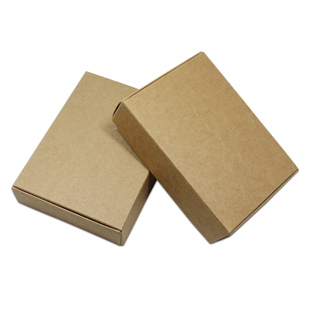 

100Pcs/lot Variety Big Sizes Brown Kraft Paper Package Box Carton Paper Wedding Favor Packaging Box Paperboard Crafts Pack Box